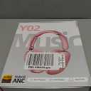 Wentronic Y02 Active Noise Cancelling Headphones, 60H Battery, 5 EQ Music Modes, Hi-Res Audio, Deep Bass, Foldable Wireless Over Ear Bluetooth 5.4 Headset, Breathable Leather Earpads (Pink)