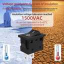 JD 2pcs Power Switch 6A 125V/250V AC Boat Rocker Switch ON/Off Switch 2Pins Toggle Switch with UL Certificate