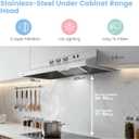 COMFEE' CVU30W2AST Range Hood 30 Inch Ducted Ductless Vent Hood Durable Stainless Steel Kitchen Hood for Under Cabinet with 2 Reusable Filter, 200 CFM, 2 Speed Exhaust Fan Silver