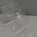 MOUYAT 6 Tier Acrylic Display Stand Clear Riser Display Shelf, Acrylic Wallet Display Stand Holder, Greeting Card Display Riser for Pops Figure, Makeup, Sunglasses, Purse, Jewelry, 9.2x3.9x8.4Inch