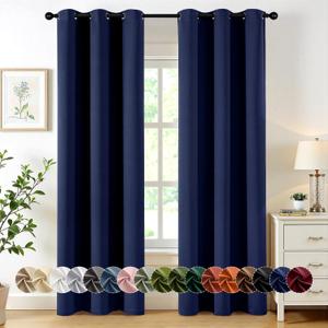 MIULEE Blackout Curtains for Bedroom Living Room 2 Panels, Thermal Insulated Room Darkening Drapes Grommet Noise Reducing Light Blocking Window Treatments 84 Inches Long 40x84 Inch Navy Blue