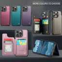 Compatible with iPhone 14 Pro Wallet Case with Card Holder RFID Blocking for Women Men, Double Magnetic Clasp Kickstand Shockproof Phone Case Fit for iPhone 14 Pro, Bluish Green