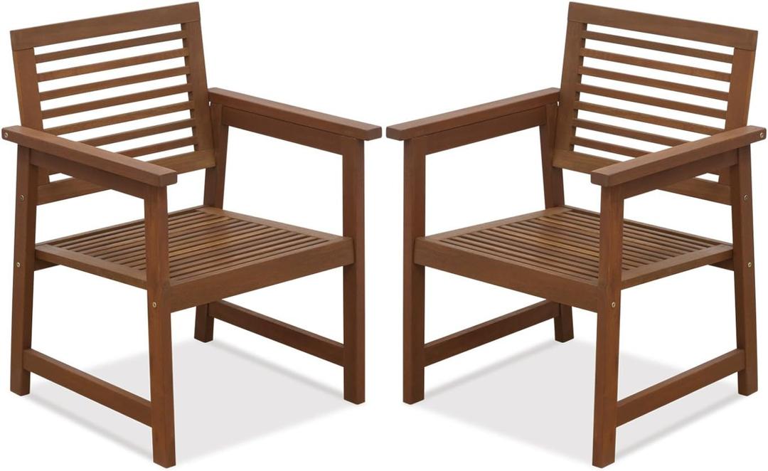 Furinno Tioman Teak Hardwood Outdoor Armchair Armchair w/o Cushion, FG161249R Set of Two