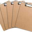 Letter Size Clipboards with Low Profile Clip (Set of 5) - Wood Clipboards Bulk 5 Pack, Heavy Duty Clipboard, Back to School Teacher Classroom Supplies, School Supplies for College Students