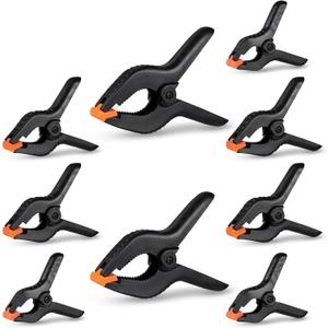 Spring Clamps Heavy Duty - Assorted Sizes Spring Clips Plastic 6.5 Inches, 4.5 Inches, 3.5 Inches Set - Backdrop Clips Small Clamps For Crafts Woodworking Background