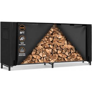 Gtongoko 8FT Firewood Rack Outdoor with Cover, Large Wood Storage Rack
1/2 Face Cord Capacity, Outdoor Log Holder, Fireplace & Fire Pit Use, Steel Frame, Cover Included, Keep Logs Dry