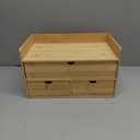 Wisuce Bamboo Desk Organizer, Mini Desktop Drawer Tabletop Storage Organization Box for Office Home Toiletries Supplies Vanity, No Assembly Required (3 Drawer with Shelf)