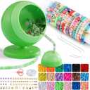 ETUDAW Electric Bead Spinner, 4500 PCS Clay Beads for Necklaces and Bracelets, Beginner Bracelet Making Kit for Jewelry Making, DIY Arts and Crafts Birthday Gifts(Green)