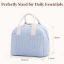 LOVELYWIND Insulated Cloud Blue Lunch Bag for Women, Stylish Corduroy Tote with Aluminum Lining, Large Capacity Reusable Cooler for Work, Travel, Beach or Picnic, Cloud Blue Water-Resistant Lunch Box