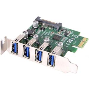 ChenYang 4 Port PCI-E 1X to 4 USB 3.0 HUB PCI Express Expansion Card Adapter with 80/120mm PCI-E Slot Bracket