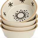 Stoneware Dipping Sauce Side Dishes Set of 4-3.7" Rustic Condiment Bowls - Handcrafted Ceramic Appetizer Plates for Sushi Soy, Charcuterie,Snack, Cheese Boards(Sun)