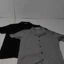 Latuza Men's Soft Button Down Pajama Shirt Black,Grey, 2 Pack, M