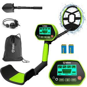 GoGonova Metal Detector for Adults & Kids, Kids Metal Detector, Waterproof Metal Detectors with High Accuracy Lightweight 8" Search Coil, All Metal & Disc Modes for Junior & Youth Gold Detector (Green)