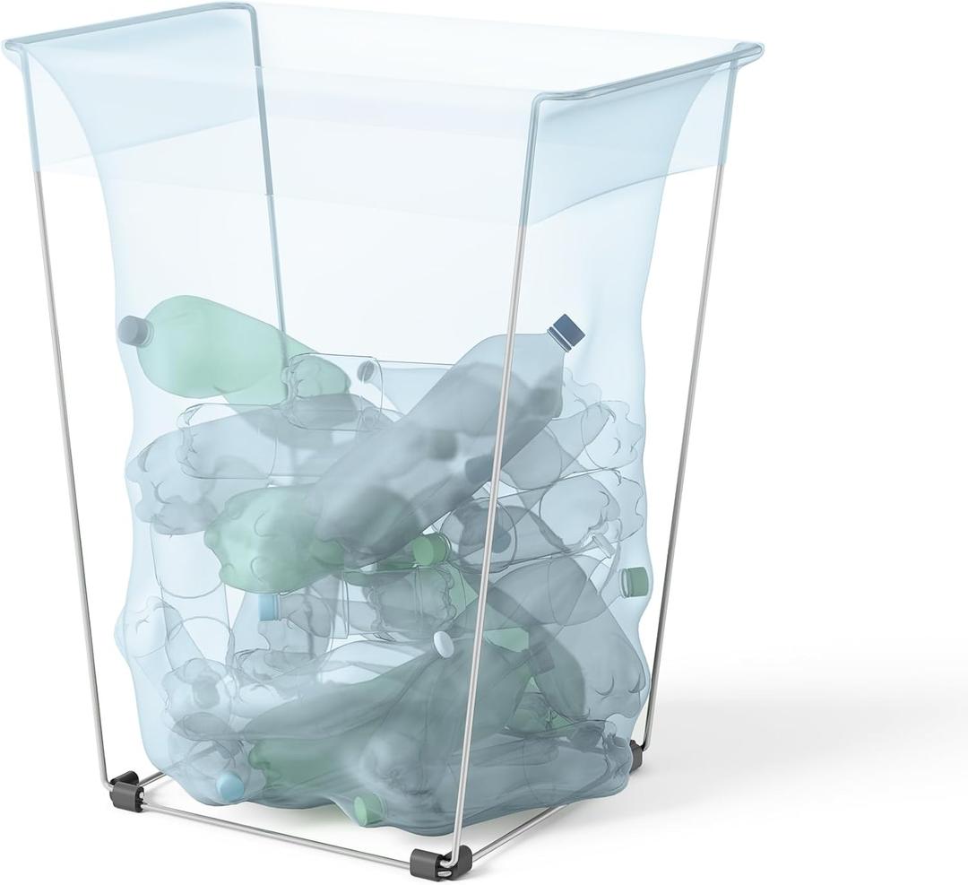 Bag Holder Stand for 39-45 Gallon Plastic & Paper Bags, 30" - For Garbage, Trash, Leaves, Lawn Yard Work, Laundry, Parties - Heavy Duty Indoor Outdoor Portable Metal Rack Dismantles for Easy Storage