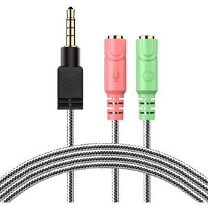 MillSO Headset Adapter, 3.3 Feet 3.5mm Mic and Audio Headphone Splitter (TRRS Male to 2 TRS Female) CTIA 4 Pole Stereo Jack Y Cable for Dual-Plug Headset to PS4, Xbox One, Phone, Laptop, PC (Black)