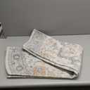 GENIMO 4FT Round Area Rugs for Living Room, Circle Rugs Machine Washable Low Pile, Chenille Non Slip Vintage Rug for Bedroom, Dining Room, Home Office, Light Taupe Brown