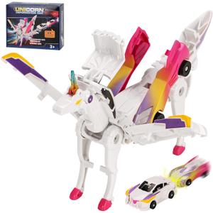 Car Toy transformable Unicorn, Sports car Collision Magic Unicorn, Children's transformable car Robot Suitable for Boys and Girls