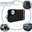 TICARVE Car Sun Visor Organizer, Multi-Pocket Visor Organizer Storage Pouch, Heavy Duty Molle Panel with Double Zippers, Elastic Bands & Glasses Clip, Tactical Storage Pouch for Cars, SUVs, Trucks