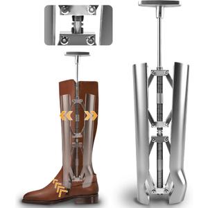 Womens & Mens Boot Calf Stretcher, Adjustable Shaft Expander for Wide Footwear, Heavy-Duty Cast Aluminum Tool for Boots, Helps Relieve Tightness in Ankle, Instep And Lower Leg, Fits Most Tall Styles