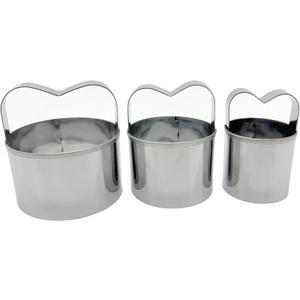 3-Piece Round Cookie Cutters Set with Handle - 2, 2.5, and 3 Inch Sizes, 0.4mm Thickness, Beautiful Design - Perfect Biscuit Cutter for Baking