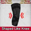 ATHLEDICT Knee Brace Compression Sleeve with Strap for Best Support & Pain Relief for Meniscus Tear, Arthritis, Running, Basketball, MCL, Jogging and Recovery for Men & Women (Black, Large)