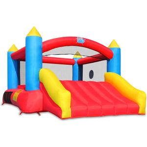ACTION AIR [Updated Version] Bounce House, Inflatable Bouncer with Air Blower, Jumping Castle with Slide, Family Backyard Bouncy Castle, Durable Sewn with Extra Thick Material, Idea for Kids (C-9745)