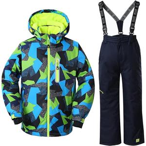 WOWULOVELY Big Boy's 2-Piece Colorblock Snow Pants and Jacket Snowsuit Ski Suit Size 10