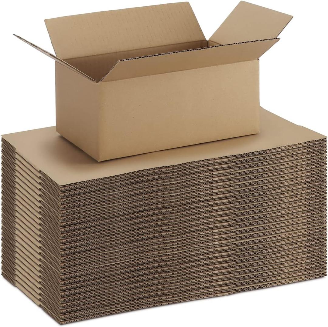 CRUGLA 9x6x4 Shipping Boxes for Small Business, Cardboard Corrugated Mailing Packaging Box, 25 Packs (Brown)
