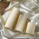 3 x Conelist Ribbed Pillar Candles Set of 3, Width 3" High 4" 6" 8" Large Soy Wax Orchids Scented Pillar Candles Aesthetic Ribbed Modern Home Decor for Bathroom Living Room(Cream)