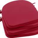 Outdoor Chair Cushions Set of 4: Waterproof & Fade Resistant Patio Furniture Cushions - 17 x 16 x 2 Inch Non Slip Round Corner Seat Cushion Pads with Removable Cover for Garden Yard Lawn, Burgundy (Red)