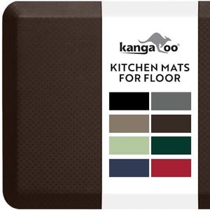 KANGAROO Thick Ergonomic Anti Fatigue Mats for Kitchen Floor, Cushioned Standing Office Desk Mat, Waterproof Scratch Resistant Topside, Supportive All Day Comfort Padded Foam Rugs, 20x32, Brown