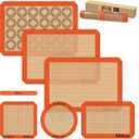 MMmat Silicone Baking Mats - Best German Silicone, Non Slip Baking Sheet, Non Stick Reusable Silicone Mats For Baking, Food Grade Oven Liner, Counter Mat, Set of 6