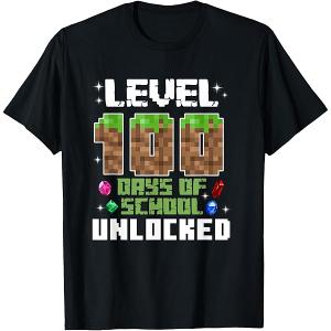 Level 100 Days Of School Unlocked Gamer Boy Kids Todler TShirt M