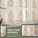 jinchan Linen Kitchen Curtains 36 Inch Floral Tier Curtains Farmhouse Cottage Core Flax Cafe Rod Pocket Country Small Window Drapes for Laundry Room Bathroom RV 2 Panels Sage Green on Beige