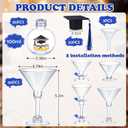 30 Sets Graduation Party Favors 2026 Fillable Drink Ornaments with Mini Grad Caps and 5oz Cocktail Glasses, Congrats Grad Party Supplies, Class of 2026 Decorations and DIY Gifts(Blue)