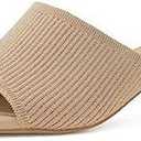 Shoe'N Tale Heeled Sandals For Women Square Open Toe Heeled Mules Chunky Block Low Heel Slip On Slides, Size 8.5