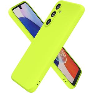 oakxco for Samsung Galaxy A14 5G Case Silicone, Ultra Slim Thin Phone Case for Women Girls, Plain Solid Color Minimalist Aesthetic Cute Girly Design, Soft Rubber Gel TPU with Camera Cover, Neon Green