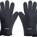 KITCHEN PERFECTION Silicone Smoker Oven Gloves-Extreme Heat Resistant BBQ Gloves-Handle Hot Food Right on Your Grill Fryer & Pit|Waterproof Grilling Cooking Baking Mitts|Superior Value Set +3 Bonuses