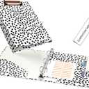A5 Binder 1 Inch 3 Ring for 5.5" x 8.5" Paper with Clipboard and Pocket, Mini Binders for School Office Supplies and Home, Polka Dots