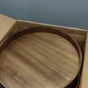 Ottoman Tray with Handles, 20 Inches Round Large Tray for Ottoman Wooden Serving Tray Decorative Trays for Living Room Wooden Trays for Party, Dinner, Breakfast, Appetizers, Entertaining Guests