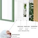 Egofine 11x14 Picture Frame Made of Solid Wood Covered by Plexiglass, Display Pictures 5x7/8x10 with Mat or 11x14 Without Mat for Table Top Display and Wall Mounting Photo Frame, Green