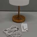 VoMii Mushroom Lamp, 9 Cordless Table Lamp Waterproof Shower Lamps with 4000mAh Battery Rechargeable & 3 Color Temperatures, Dimmable LED Night Light for Bathroom, Bedroom & Home Decor - Wood Grain