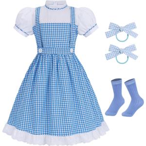 Adult Blue White Dress for Princess Costume Women Cute Dress for Role Cosplay Birthday Party Halloween XXL