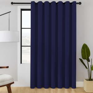 ChrisDowa Room Divider Curtain 84 Inches Long, Wide Blackout Sliding Door Curtain for Bedroom, Room Darkening Privacy Window Curtain for Patio Door (1 Panel Set, Navy Blue, 100 x 84 Inch)