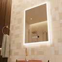 20 x 28 inch LED Bathroom Mirror with Bluetooth Speaker, Induction Switch Light Smart Vanity Mirror Wall Mounted, IP44 Waterproof Anti Fog Vertical & Horizontal (Human Sensor&bluetooth)