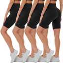 CAMPSNAIL 4 Pack Biker Shorts for Women High Waist - 5"/8" Tummy Control Soft Athletic Yoga Workout Running Gym Shorts (Small-Medium)