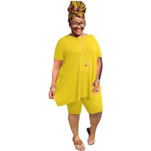 Mrskoala Women Two Piece Outfit Casual Sweatsuits Summer Sets (Small, Yellow)