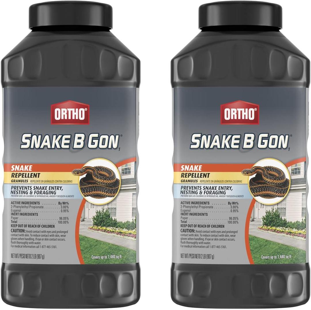 Ortho Snake B Gon1 Repellent Granules, Snake Repellent for Yard - No-Stink Formula, Covers Up to 1,440 sq. ft., 2 lbs. (2-pack)