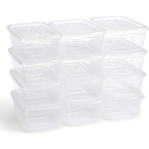 Rubbermaid Cleverstore 6 Qt Clear Storage Bins with Lids, 12-Pack, Stackable, BPA-Free, Made in USA
