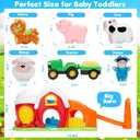 Toddler Toys for 1 2 3 Year Olds, Farm Animal Barn Playset with Animals Figures and Tractor Toy, Montessori Learning Toy for Toddlers 1-3, Christmas Birthday Gifts for Baby Boys Girls Age 12-18 Months